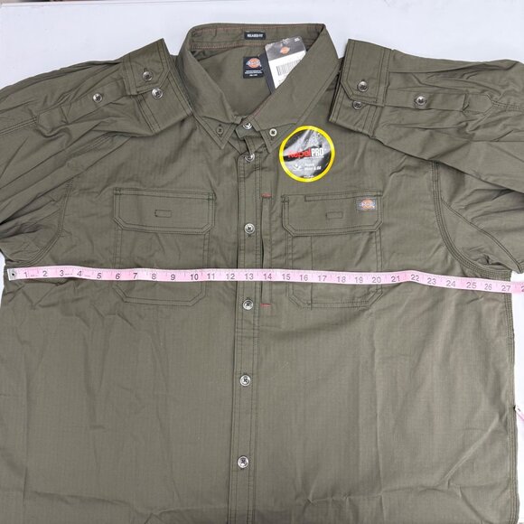 Dickies Mens 2XL Ranger Ripstop Workshirt Relaxed Fit DuraTech RepelPRO Olive - Picture 7 of 9